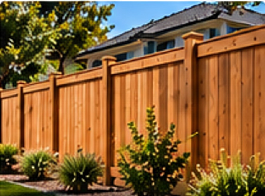 Wood privacy fencing